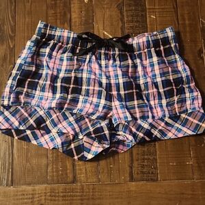 Victoria's Secret Plaid Shorts in Pink and Navy Blue